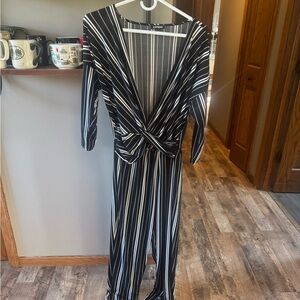 Express Black and White Striped Dress